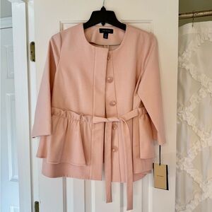 Halogen Light Pink Ruffle Side Tie Blazer